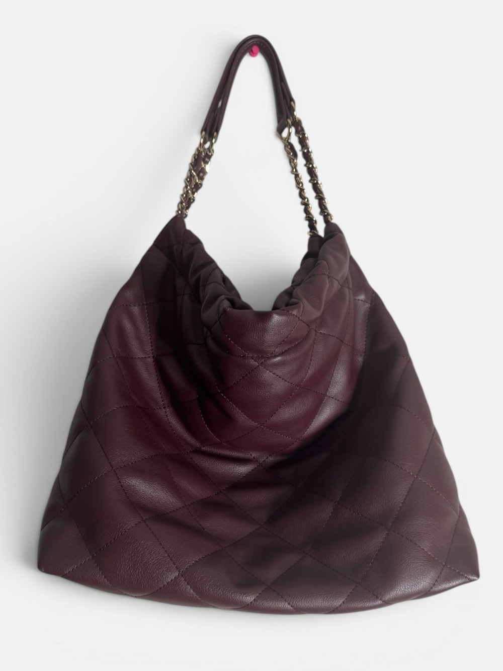 INC Kyliee Quilted Faux Leather Plum Wine Large Shoulder Bag - Picture 2 of 9